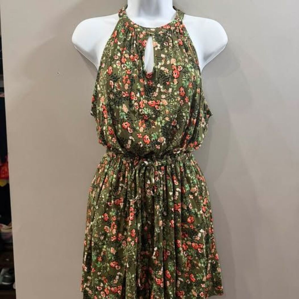 Maurices Floral Halter Romper Size Large